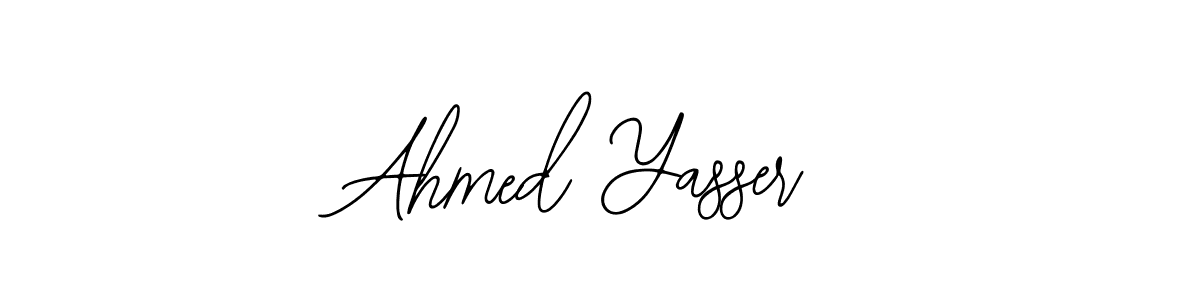 You should practise on your own different ways (Bearetta-2O07w) to write your name (Ahmed Yasser) in signature. don't let someone else do it for you. Ahmed Yasser signature style 12 images and pictures png