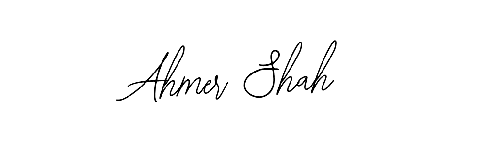 You should practise on your own different ways (Bearetta-2O07w) to write your name (Ahmer Shah) in signature. don't let someone else do it for you. Ahmer Shah signature style 12 images and pictures png