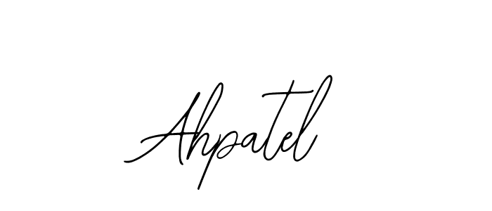 if you are searching for the best signature style for your name Ahpatel. so please give up your signature search. here we have designed multiple signature styles  using Bearetta-2O07w. Ahpatel signature style 12 images and pictures png