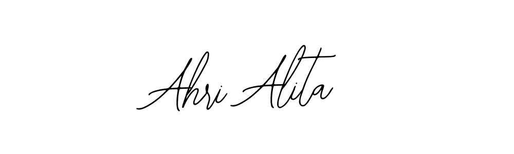 You should practise on your own different ways (Bearetta-2O07w) to write your name (Ahri Alita) in signature. don't let someone else do it for you. Ahri Alita signature style 12 images and pictures png