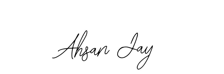 You should practise on your own different ways (Bearetta-2O07w) to write your name (Ahsan Jay) in signature. don't let someone else do it for you. Ahsan Jay signature style 12 images and pictures png