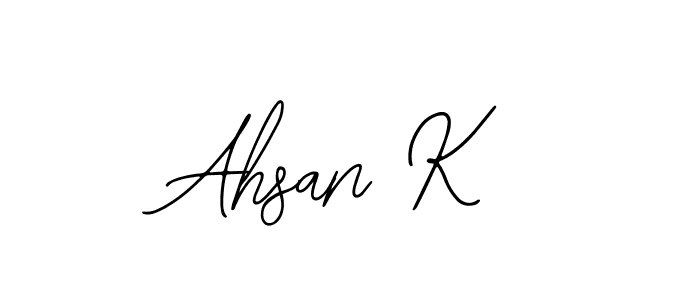 Create a beautiful signature design for name Ahsan K. With this signature (Bearetta-2O07w) fonts, you can make a handwritten signature for free. Ahsan K signature style 12 images and pictures png