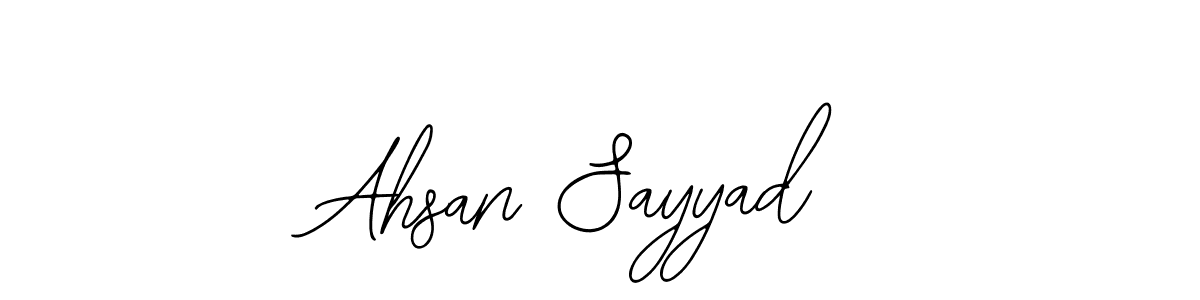 Similarly Bearetta-2O07w is the best handwritten signature design. Signature creator online .You can use it as an online autograph creator for name Ahsan Sayyad. Ahsan Sayyad signature style 12 images and pictures png