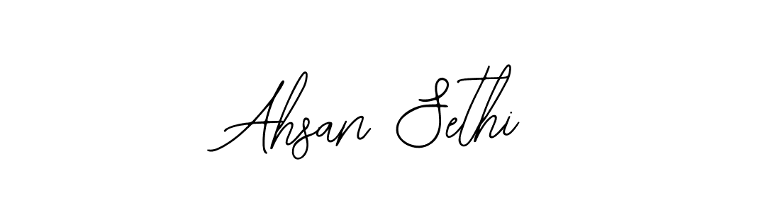 How to make Ahsan Sethi name signature. Use Bearetta-2O07w style for creating short signs online. This is the latest handwritten sign. Ahsan Sethi signature style 12 images and pictures png
