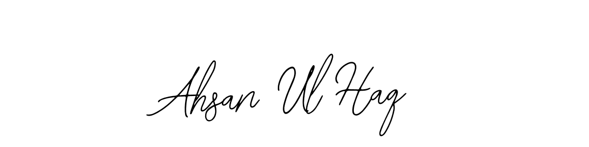 You should practise on your own different ways (Bearetta-2O07w) to write your name (Ahsan Ul Haq) in signature. don't let someone else do it for you. Ahsan Ul Haq signature style 12 images and pictures png