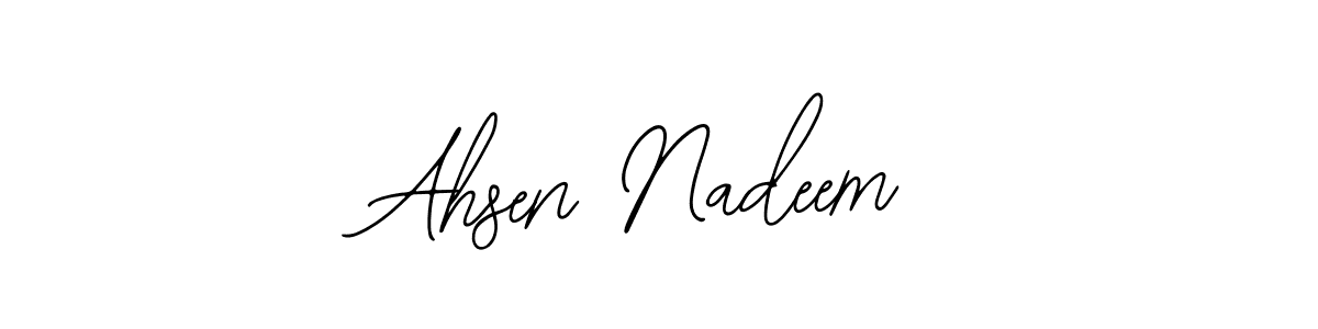 if you are searching for the best signature style for your name Ahsen Nadeem. so please give up your signature search. here we have designed multiple signature styles  using Bearetta-2O07w. Ahsen Nadeem signature style 12 images and pictures png