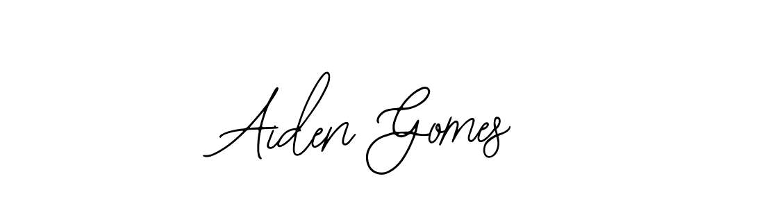 You should practise on your own different ways (Bearetta-2O07w) to write your name (Aiden Gomes) in signature. don't let someone else do it for you. Aiden Gomes signature style 12 images and pictures png