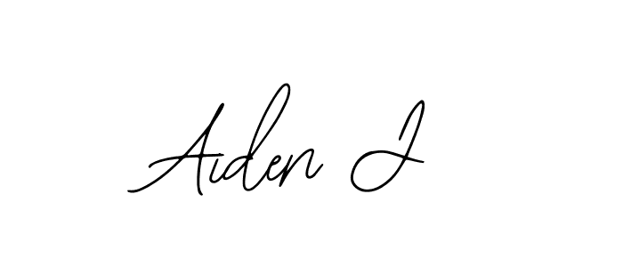 How to make Aiden J name signature. Use Bearetta-2O07w style for creating short signs online. This is the latest handwritten sign. Aiden J signature style 12 images and pictures png