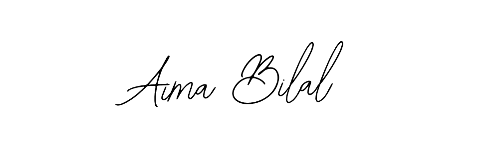 How to make Aima Bilal name signature. Use Bearetta-2O07w style for creating short signs online. This is the latest handwritten sign. Aima Bilal signature style 12 images and pictures png