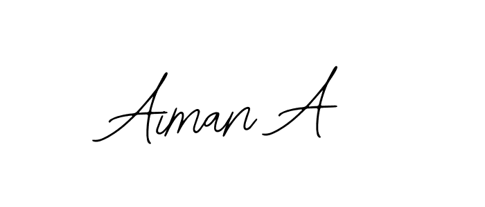 Use a signature maker to create a handwritten signature online. With this signature software, you can design (Bearetta-2O07w) your own signature for name Aiman A. Aiman A signature style 12 images and pictures png