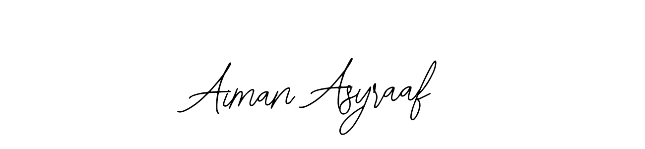 Also You can easily find your signature by using the search form. We will create Aiman Asyraaf name handwritten signature images for you free of cost using Bearetta-2O07w sign style. Aiman Asyraaf signature style 12 images and pictures png