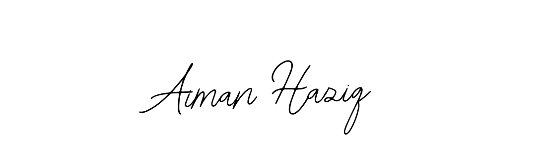 It looks lik you need a new signature style for name Aiman Haziq. Design unique handwritten (Bearetta-2O07w) signature with our free signature maker in just a few clicks. Aiman Haziq signature style 12 images and pictures png