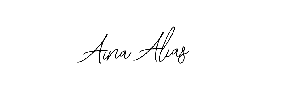 How to make Aina Alias name signature. Use Bearetta-2O07w style for creating short signs online. This is the latest handwritten sign. Aina Alias signature style 12 images and pictures png
