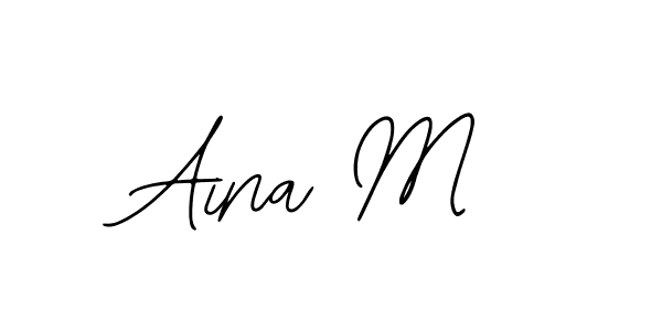 The best way (Bearetta-2O07w) to make a short signature is to pick only two or three words in your name. The name Aina M include a total of six letters. For converting this name. Aina M signature style 12 images and pictures png