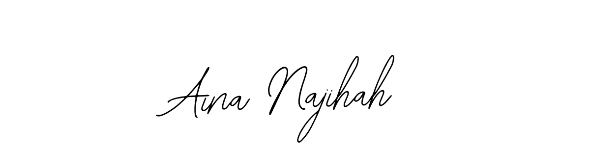 Use a signature maker to create a handwritten signature online. With this signature software, you can design (Bearetta-2O07w) your own signature for name Aina Najihah. Aina Najihah signature style 12 images and pictures png