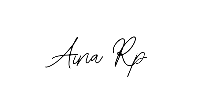 How to make Aina Rp name signature. Use Bearetta-2O07w style for creating short signs online. This is the latest handwritten sign. Aina Rp signature style 12 images and pictures png
