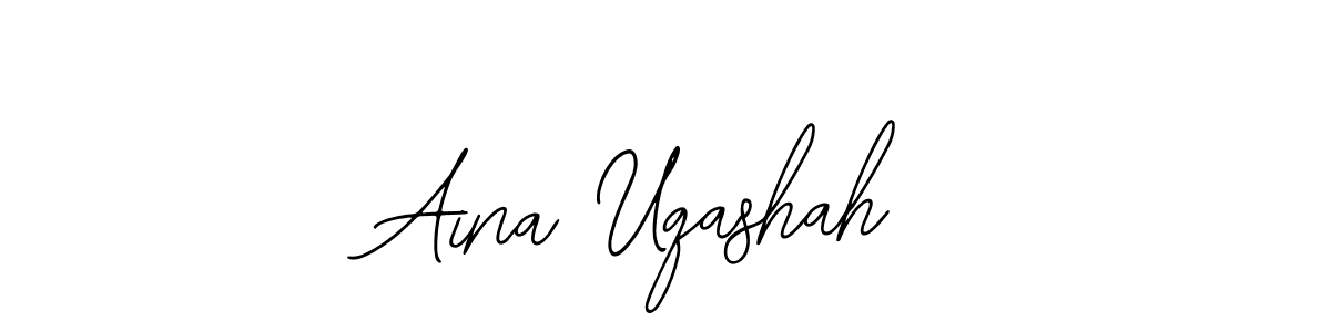 Use a signature maker to create a handwritten signature online. With this signature software, you can design (Bearetta-2O07w) your own signature for name Aina Uqashah. Aina Uqashah signature style 12 images and pictures png