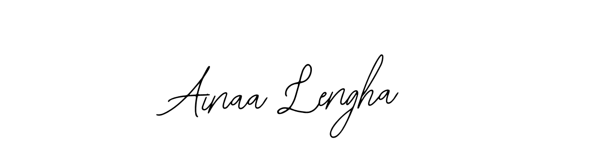 Similarly Bearetta-2O07w is the best handwritten signature design. Signature creator online .You can use it as an online autograph creator for name Ainaa Lengha. Ainaa Lengha signature style 12 images and pictures png