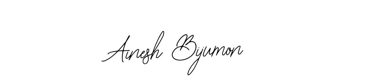 How to make Ainesh Bijumon name signature. Use Bearetta-2O07w style for creating short signs online. This is the latest handwritten sign. Ainesh Bijumon signature style 12 images and pictures png