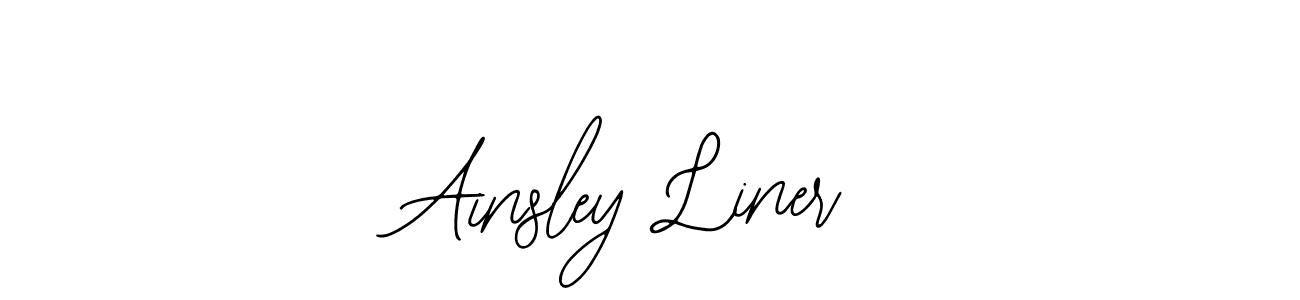 Bearetta-2O07w is a professional signature style that is perfect for those who want to add a touch of class to their signature. It is also a great choice for those who want to make their signature more unique. Get Ainsley Liner name to fancy signature for free. Ainsley Liner signature style 12 images and pictures png