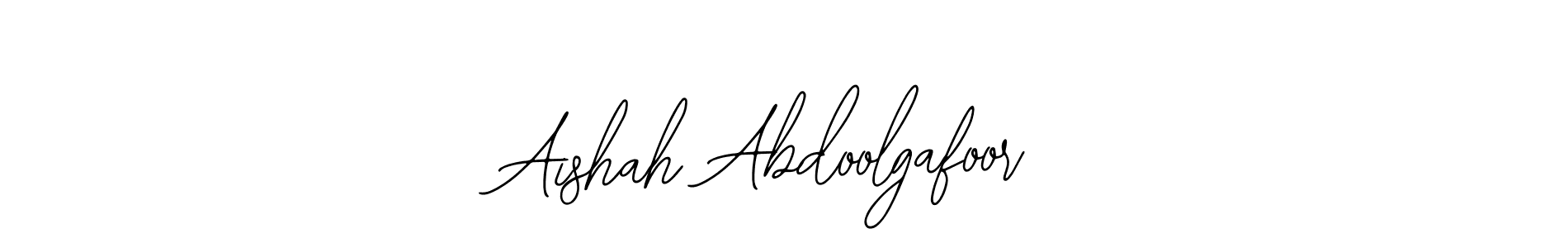 Make a short Aishah Abdoolgafoor signature style. Manage your documents anywhere anytime using Bearetta-2O07w. Create and add eSignatures, submit forms, share and send files easily. Aishah Abdoolgafoor signature style 12 images and pictures png