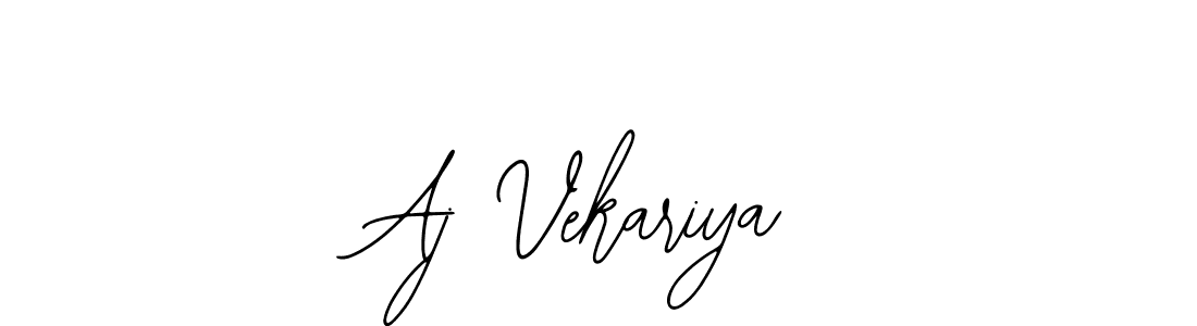 How to make Aj Vekariya name signature. Use Bearetta-2O07w style for creating short signs online. This is the latest handwritten sign. Aj Vekariya signature style 12 images and pictures png