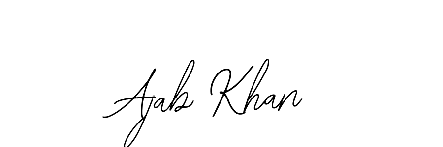 Bearetta-2O07w is a professional signature style that is perfect for those who want to add a touch of class to their signature. It is also a great choice for those who want to make their signature more unique. Get Ajab Khan name to fancy signature for free. Ajab Khan signature style 12 images and pictures png