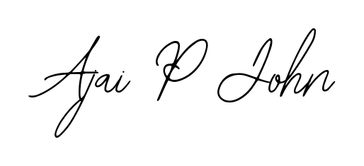 A dynamic signature style for Ajai P John using Bearetta-2O07w script. Designed to look authentic, handwritten, and professional. Ajai P John signature style 12 images and pictures png