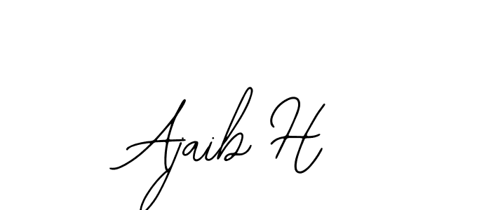 if you are searching for the best signature style for your name Ajaib H. so please give up your signature search. here we have designed multiple signature styles  using Bearetta-2O07w. Ajaib H signature style 12 images and pictures png