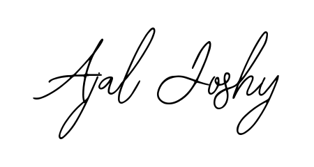 A stylish, flowing autograph style designed for name Ajal Joshy using Bearetta-2O07w typography. Perfect for digital creative projects. Ajal Joshy signature style 12 images and pictures png