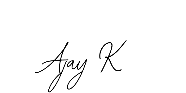 How to make Ajay K name signature. Use Bearetta-2O07w style for creating short signs online. This is the latest handwritten sign. Ajay K signature style 12 images and pictures png