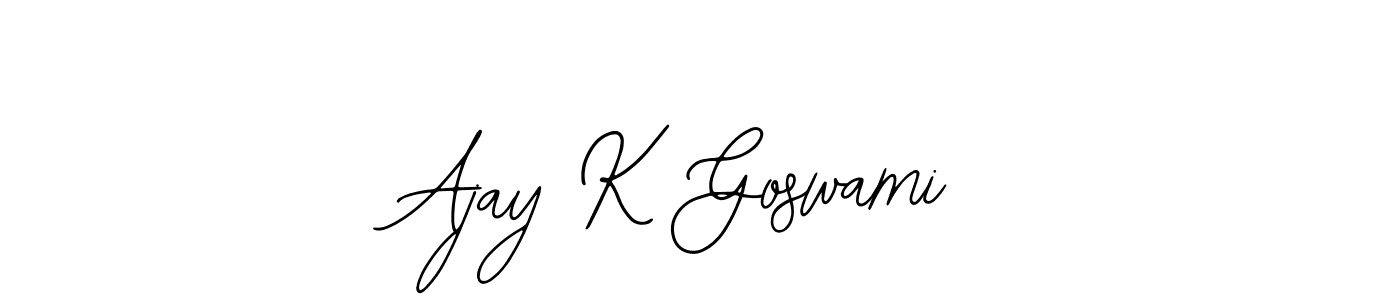 Similarly Bearetta-2O07w is the best handwritten signature design. Signature creator online .You can use it as an online autograph creator for name Ajay K Goswami. Ajay K Goswami signature style 12 images and pictures png