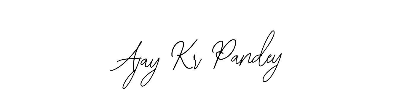 The best way (Bearetta-2O07w) to make a short signature is to pick only two or three words in your name. The name Ajay Kr Pandey include a total of six letters. For converting this name. Ajay Kr Pandey signature style 12 images and pictures png