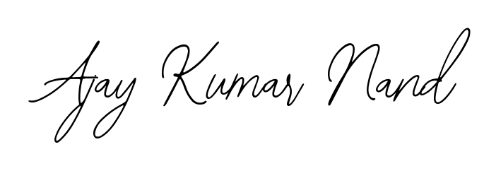 The Bearetta-2O07w font gives name Ajay Kumar Nand a signature that looks effortless yet distinguished. Download high-res PNG instantly. Ajay Kumar Nand signature style 12 images and pictures png