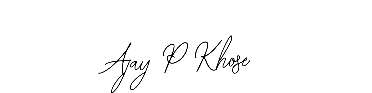 This is the best signature style for the Ajay P Khose name. Also you like these signature font (Bearetta-2O07w). Mix name signature. Ajay P Khose signature style 12 images and pictures png