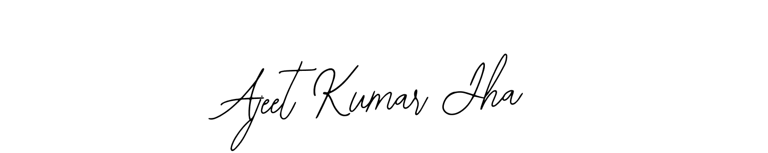 How to make Ajeet Kumar Jha name signature. Use Bearetta-2O07w style for creating short signs online. This is the latest handwritten sign. Ajeet Kumar Jha signature style 12 images and pictures png
