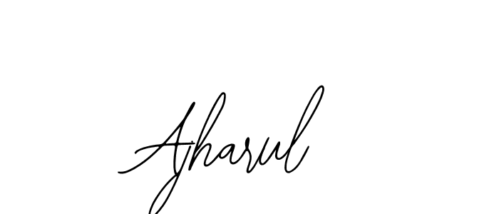 if you are searching for the best signature style for your name Ajharul. so please give up your signature search. here we have designed multiple signature styles  using Bearetta-2O07w. Ajharul signature style 12 images and pictures png