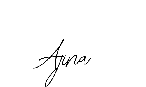 Use a signature maker to create a handwritten signature online. With this signature software, you can design (Bearetta-2O07w) your own signature for name Ajina. Ajina signature style 12 images and pictures png