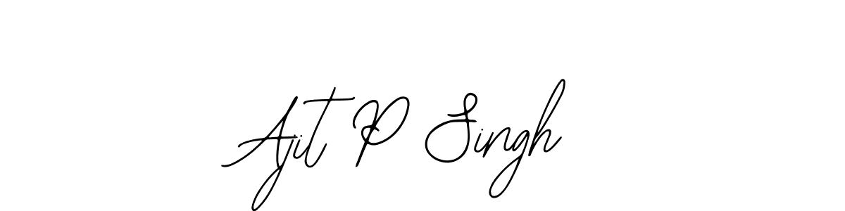 How to make Ajit P Singh name signature. Use Bearetta-2O07w style for creating short signs online. This is the latest handwritten sign. Ajit P Singh signature style 12 images and pictures png