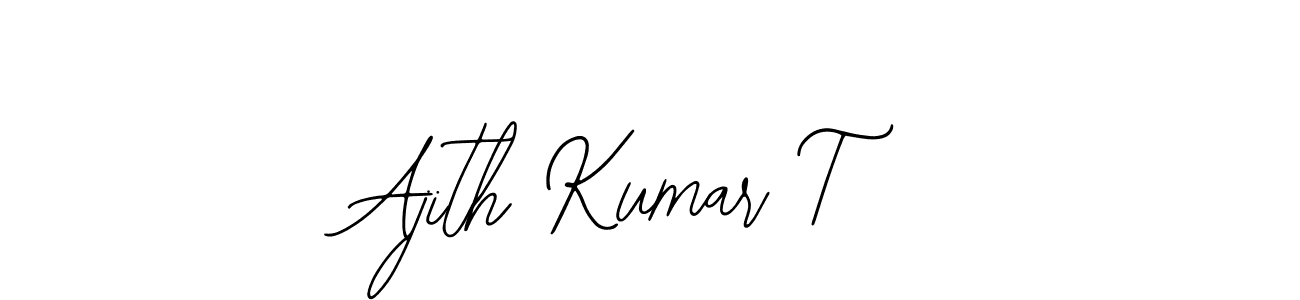 How to make Ajith Kumar T name signature. Use Bearetta-2O07w style for creating short signs online. This is the latest handwritten sign. Ajith Kumar T signature style 12 images and pictures png
