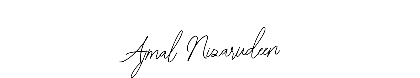 The best way (Bearetta-2O07w) to make a short signature is to pick only two or three words in your name. The name Ajmal Nizarudeen include a total of six letters. For converting this name. Ajmal Nizarudeen signature style 12 images and pictures png
