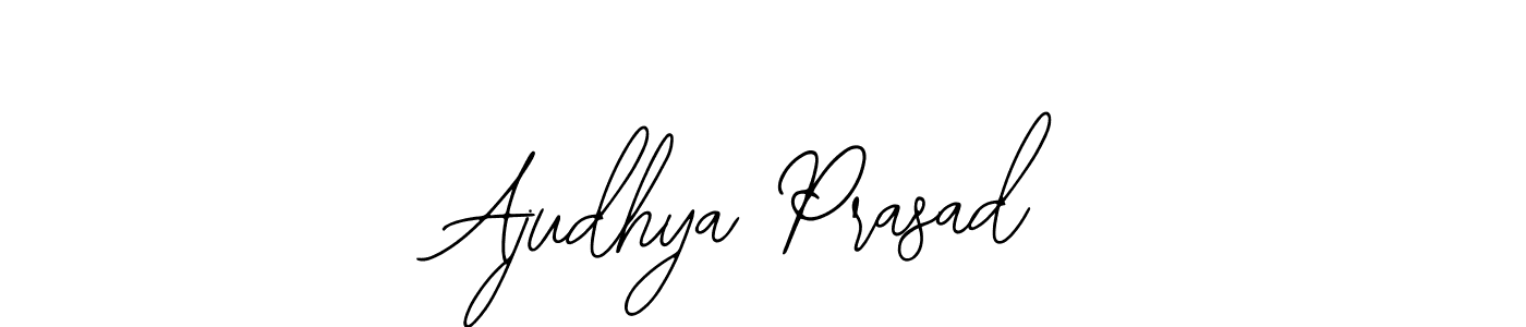 You should practise on your own different ways (Bearetta-2O07w) to write your name (Ajudhya Prasad) in signature. don't let someone else do it for you. Ajudhya Prasad signature style 12 images and pictures png
