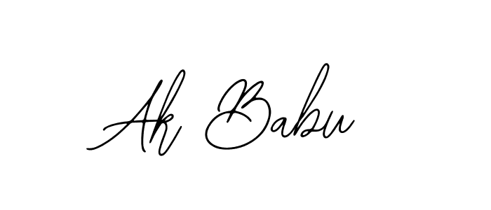 You should practise on your own different ways (Bearetta-2O07w) to write your name (Ak Babu) in signature. don't let someone else do it for you. Ak Babu signature style 12 images and pictures png