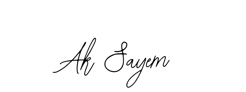 Also we have Ak Sayem name is the best signature style. Create professional handwritten signature collection using Bearetta-2O07w autograph style. Ak Sayem signature style 12 images and pictures png