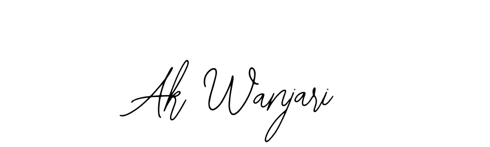 You should practise on your own different ways (Bearetta-2O07w) to write your name (Ak Wanjari) in signature. don't let someone else do it for you. Ak Wanjari signature style 12 images and pictures png