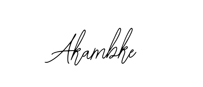 How to make Akambke signature? Bearetta-2O07w is a professional autograph style. Create handwritten signature for Akambke name. Akambke signature style 12 images and pictures png