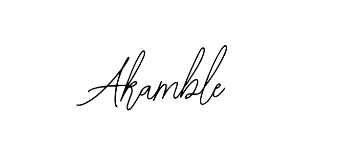 How to make Akamble name signature. Use Bearetta-2O07w style for creating short signs online. This is the latest handwritten sign. Akamble signature style 12 images and pictures png