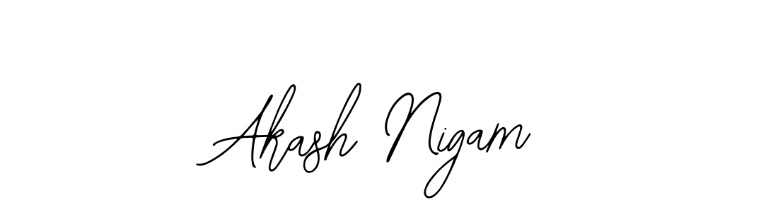 How to make Akash Nigam name signature. Use Bearetta-2O07w style for creating short signs online. This is the latest handwritten sign. Akash Nigam signature style 12 images and pictures png
