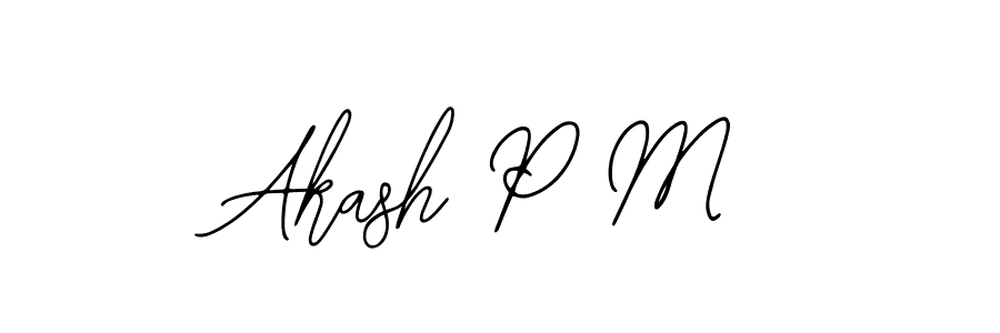 Design your own signature with our free online signature maker. With this signature software, you can create a handwritten (Bearetta-2O07w) signature for name Akash P M. Akash P M signature style 12 images and pictures png