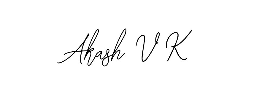 Akash V K stylish signature style. Best Handwritten Sign (Bearetta-2O07w) for my name. Handwritten Signature Collection Ideas for my name Akash V K. Akash V K signature style 12 images and pictures png